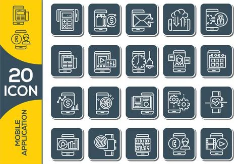 General basic icon symbol phone application user interface. set of applicatio イラスト素材