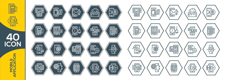 General basic icon symbol phone application user interface. set of applicatio イラスト素材