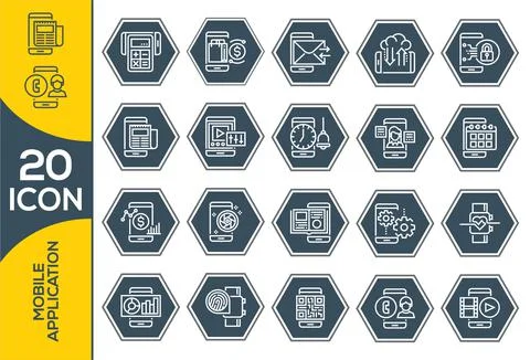 General basic icon symbol phone application user interface. set of applicatio イラスト素材