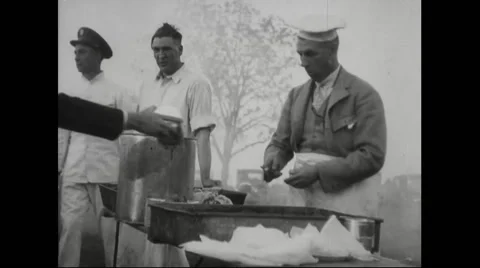 General Billy Mitchell serving barbeques at his farewell Stock Footage
