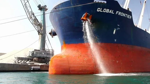 General cargo ship docked in port. Stock Footage 116689141