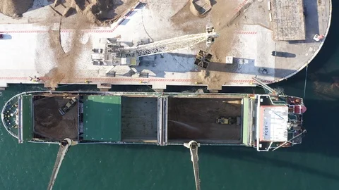 General cargo ship docked in the port of Alicante Stock Footage 125430540