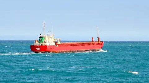 General cargo ship leaving the port of Alicante. Stock Footage 116689650