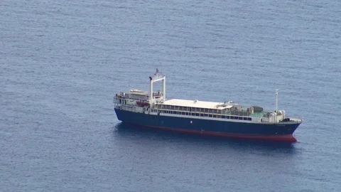 General cargo vessel anchored. Stock Footage 117909569