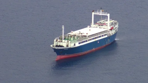 General cargo vessel anchored. Stock Footage 117910088