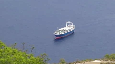 General cargo vessel anchored. Stock Footage 117910394