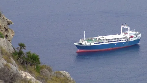 General cargo vessel anchored. Stock Footage 117910805