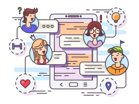 General chat group in messenger Stock Illustration