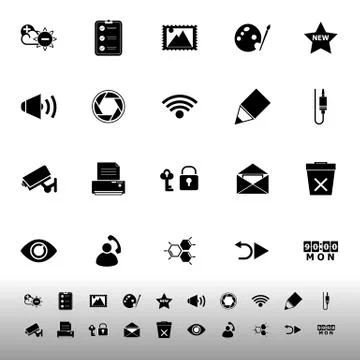 General computer screen icons on white background Stock Illustration