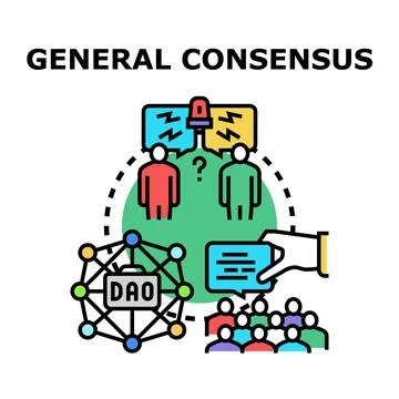 General consensus reaching, voting, and deciding process 스톡 일러스트