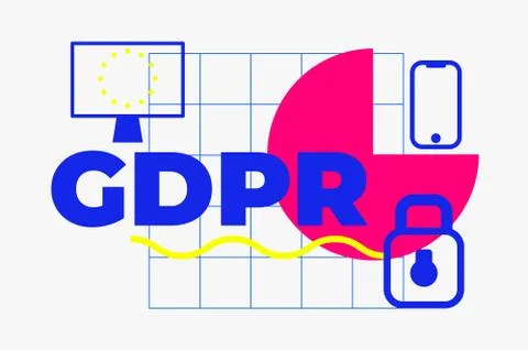 General Data Protection Regulation Abstract Geometric Design Stockillustratie