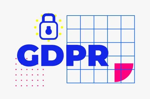 General Data Protection Regulation Abstract Geometric Design Stock Illustration
