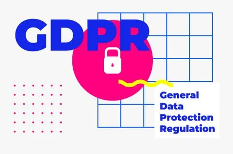 General Data Protection Regulation Abstract Geometric Design Illustrazione stock