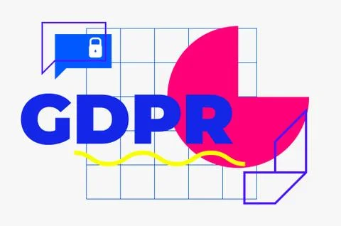 General Data Protection Regulation Abstract Geometric Design Illustrazione stock