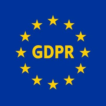 General Data Protection Regulation. EU flag with GDPR label. Vector illustration Stock Illustration