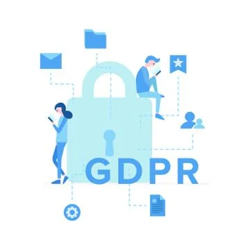 General Data Protection Regulation flat poster Stock Illustration