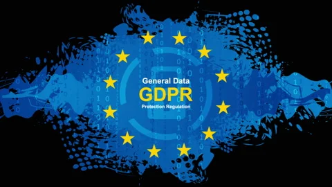 General Data Protection Regulation - GDPR hi-tech motion animated background 库存影片 114792967