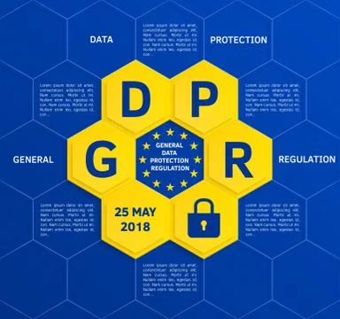 General Data Protection Regulation (GDPR) concept may 25, 2018. Vector. Stock Illustration