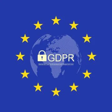 General Data Protection Regulation (GDPR). European GDPR concept flyer template Stock Illustration