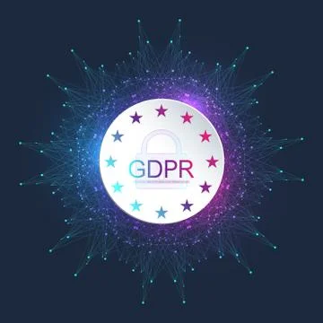 General Data Protection Regulation, GDPR. European GDPR concept flyer template Stock Illustration