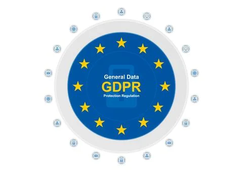 General Data Protection Regulation - GDPR hi-tech background Stock Illustration