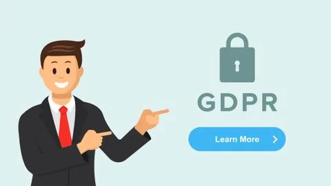 General Data Protection Regulation horizontal banner Stock Illustration
