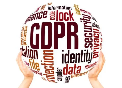 General Data Protection Regulation word cloud sphere concept Illustrazione stock