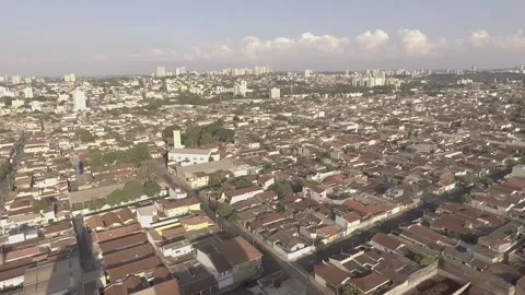 General drone image in the city of Ribeiro Preto, So Paulo, Brazil. City cent Stock Footage 158571086