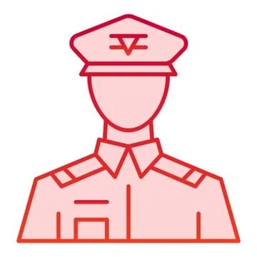 General flat icon. Commander vector illustration isolated on white. Veteran Stock Illustration