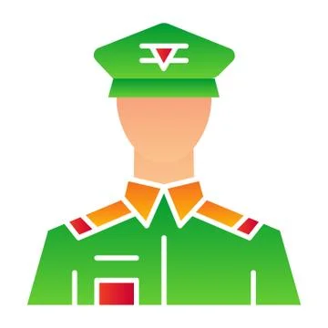 General flat icon. Commander vector illustration isolated on white. Veteran Stock Illustration