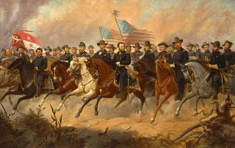 General Grant Ulysses S Grant 27 April 1822 23 July 1885 and his generals Stock Illustration