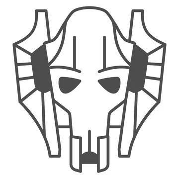 General Grievous solid icon, star wars concept, kaleesh warlord supreme Stock Illustration