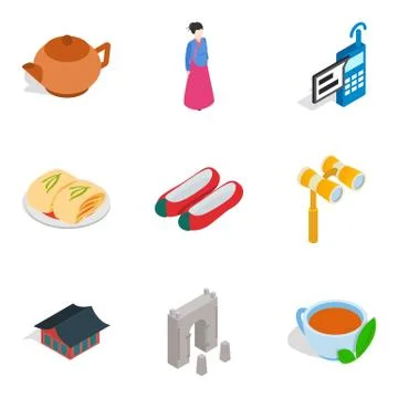 General improvement icons set, isometric style Stock Illustration