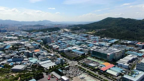 General industrial complex in Seo gu, Daegu city, Gyeongsangbuk do 01 스톡 동영상 218339419