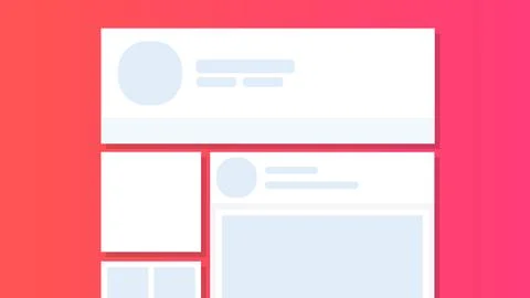 General interface of social networks in flat style Stock Illustration