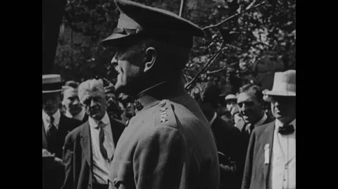 General John J Pershing giving speech Stock Footage 43330040