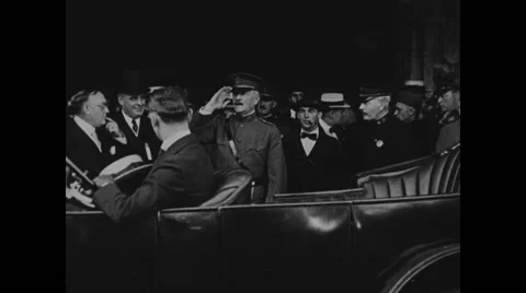 General John J Pershing saluting Stock Footage