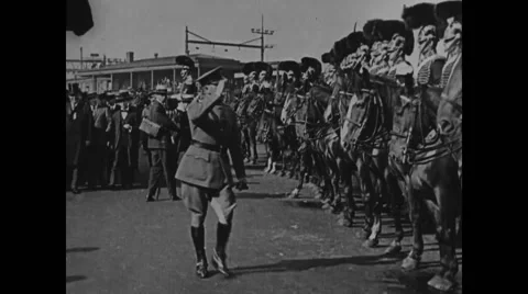 General John J Pershing saluting to parade Stock Footage 43329975