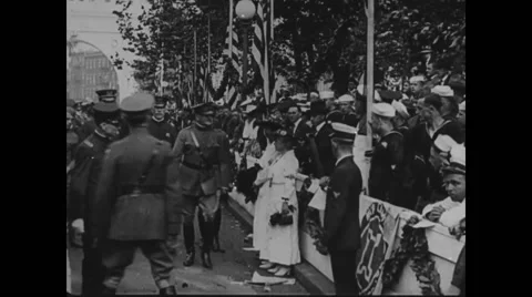 General John J Pershing shaking hands Stock Footage 43332271