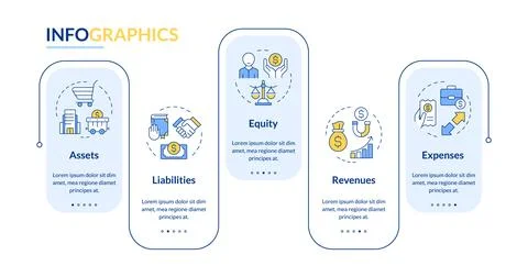General ledger documents rectangle infographic vector Stock Illustration