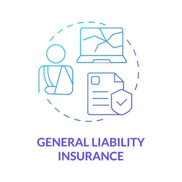 General liability insurance blue gradient concept icon Stock Illustration