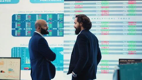 General manager and CEO sharing insight about a new development strategy Stock Photos
