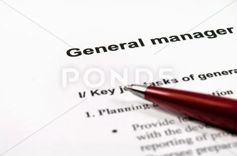 General manager job description Stock Photos