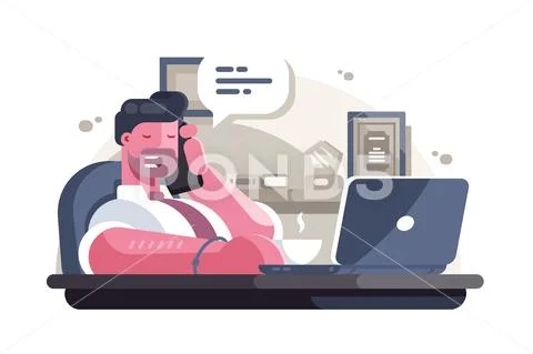 General manager in office Stock Illustration