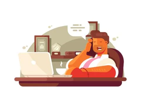 General manager talking on phone Stock Illustration