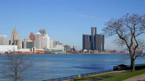General Motors GM Car Company Headquarters In Detroit Michigan USA Stock Footage