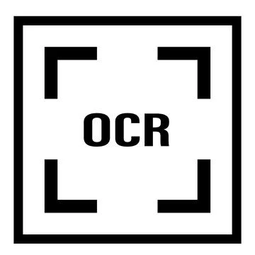 General OCR icon. optical character recognition sign. OCR logo. flat style. Stock Illustration