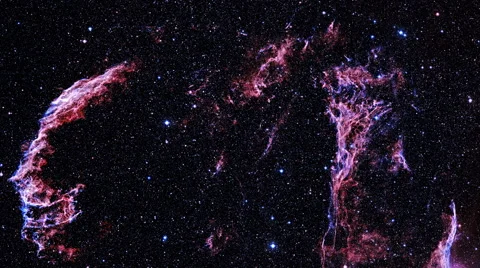 General panorama and the smooth relocation of a type of the pink Crab Nebula Stock Footage 47720780