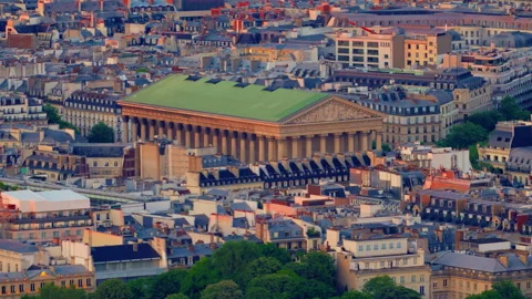 General panoramic view of the city of Paris France, beautiful sunset in the Stock Footage 316588780