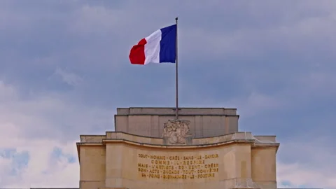 General panoramic view of the city of Paris France, beautiful sunset in the Stock Footage 316589650